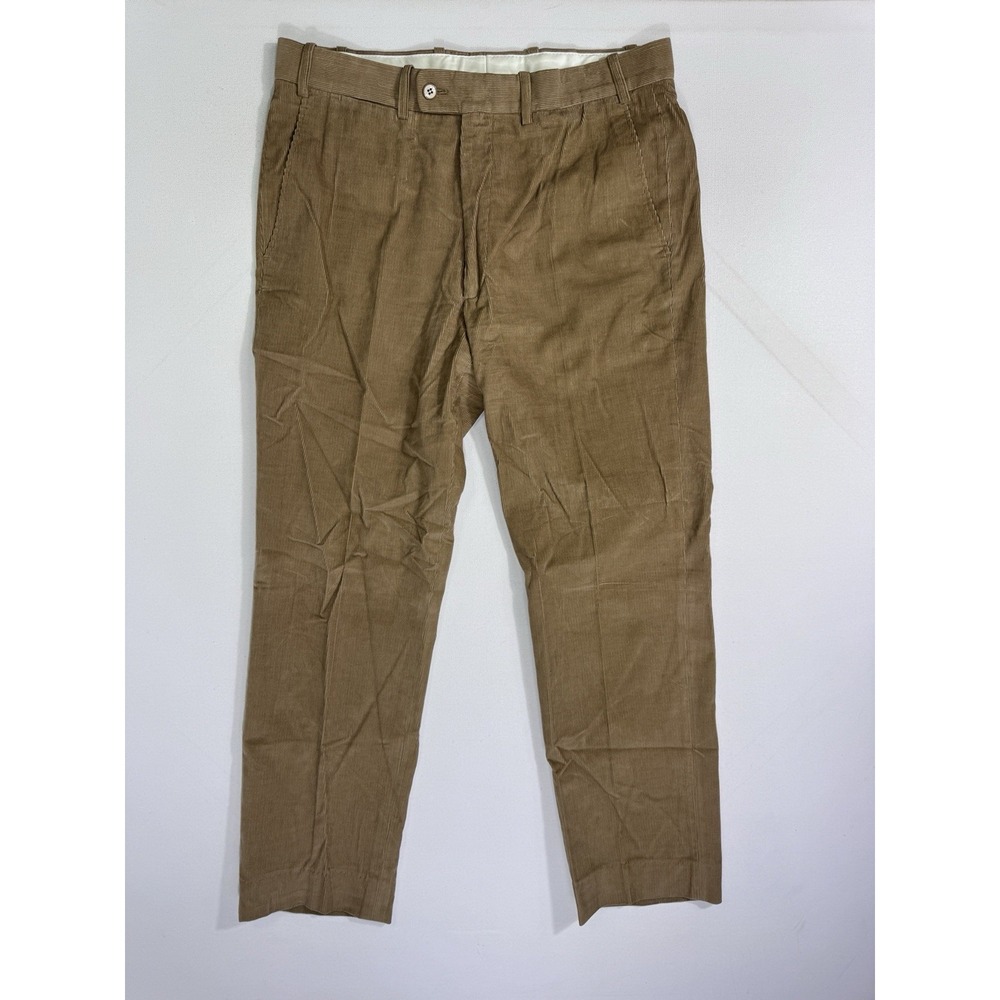 Vintage Bernard Zins Corduroy Pants Mens 32 Brown William Stretch Portugal 33x28